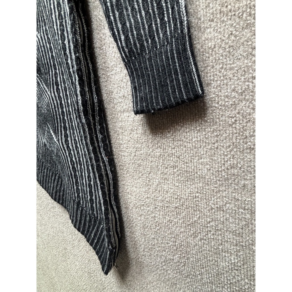 Naadam‎ Wool Cashmere Sweater Dress Small Black Gray Turtleneck Mini Zipper EUC - Picture 3 of 7